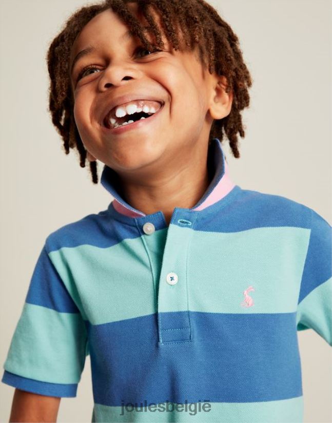 Joules kleding jongens Poloshirt met hazelnootstrepen 2-12 jaar NJJ68R335 blauwe streep