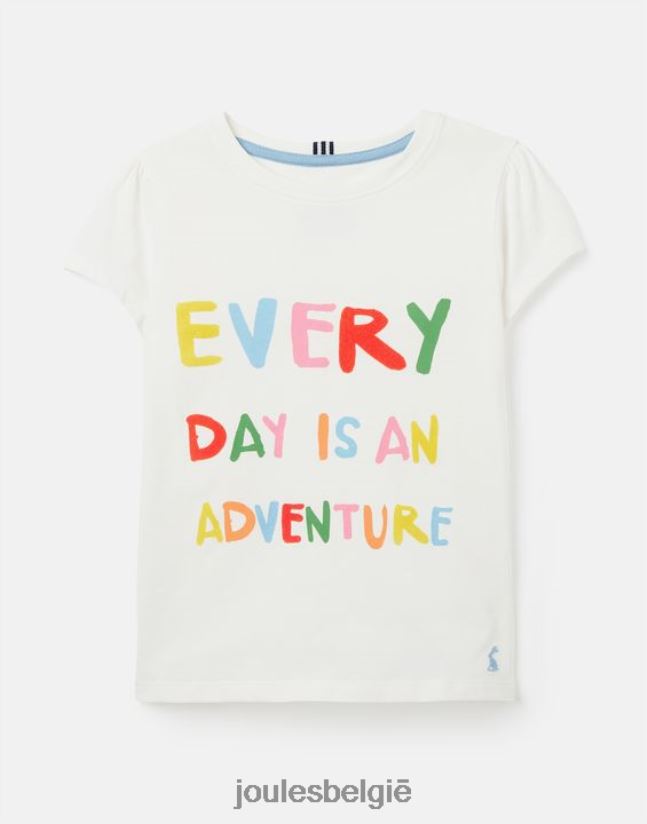 Joules kleding meisjes Pixie T-shirt met zeefdruk en korte mouwen 2-12 jaar NJJ68R269 dag avontuur